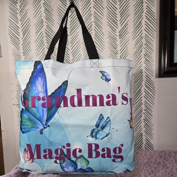 Grandma's Magic Bag - Blue Butterfly Tote - Picture 3 of 10
